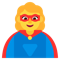 Woman Superhero emoji on Microsoft